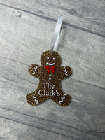 Personalised Sparkle Hanging Gingerbread People