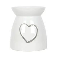 White Ceramic Burner with Grey Heart