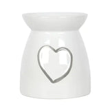 White Ceramic Burner with Grey Heart