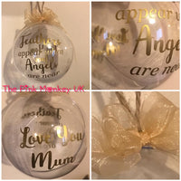 Large 10cm Clear Bauble Various Designs