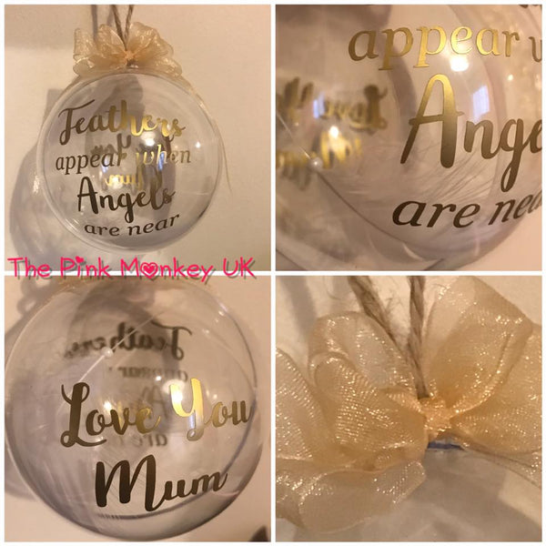 Large 10cm Clear Bauble Various Designs