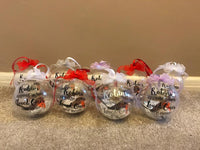 Large 10cm Clear Bauble Various Designs