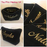 Black Zip Up Personalised Make Up / Wash Bag