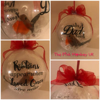 Large 10cm Clear Bauble Various Designs