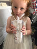 Personalised Plastic Tumbler Cup With Straw