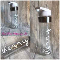 White Top Drinking Bottle With Flip Straw