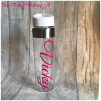 White Top Drinking Bottle With Flip Straw