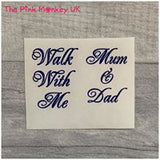 DIY Memorial Wedding Shoe Vinyl Stickers Mum Dad Walks With Me