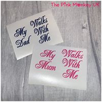 DIY Memorial Wedding Shoe Vinyl Stickers Mum Dad Walks With Me