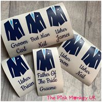 Personalised Wedding DIY Vinyl Male Suit Stickers