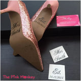 Personalised Wedding Mrs Shoe Stickers