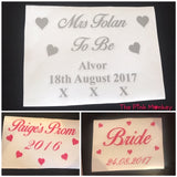 Personalised Wedding Dress Travel or Storage Box Vinyl Sticker