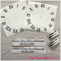 Vinyl Wall Art Birth Clock, Name & Date