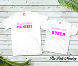 Mum & Daughter Matching T-Shirts Queen/Princess