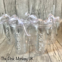 Personalised Plastic Tumbler Cup With Straw