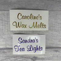 Wax Melts & Tea Lights Personalised Vinyl Sticker For Storage Boxes