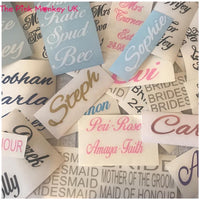 Personalised SMALL Name/Word Vinyl Sticker (priced PER WORD)