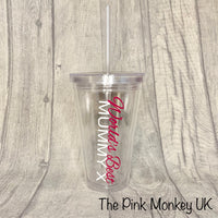 Personalised Plastic Tumbler Cup With Straw