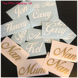 Personalised SMALL Name/Word Vinyl Sticker (priced PER WORD)