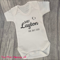 Baby Announcement Personalised Baby Grow