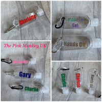 Personalised Hand Gel/Lotion Dispenser Keyring