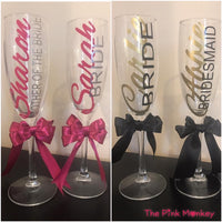 Complete Glass Champers Flute With FREE Bow