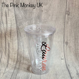 Personalised Plastic Tumbler Cup With Straw