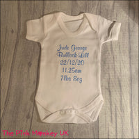 Custom Wording Short Sleeved Baby Grow