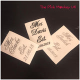 Personalised Wedding Mrs Shoe Stickers