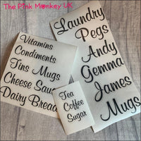 Custom Kitchen Caddy & Storage Box Vinyl Stickers