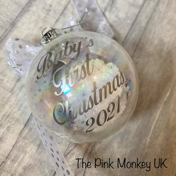 Personalised Iridescent ‘bubble’ bauble