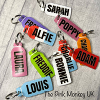 Drink Bottle Personalised Name Keyring