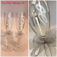 Complete Glass Champers Flute With FREE Bow