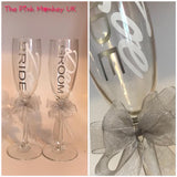 Complete Glass Champers Flute With FREE Bow