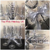 Complete Glass Champers Flute With FREE Bow