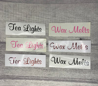 Wax Melts & Tea Lights Personalised Vinyl Sticker For Storage Boxes