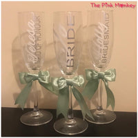 Complete Glass Champers Flute With FREE Bow