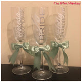 Complete Glass Champers Flute With FREE Bow