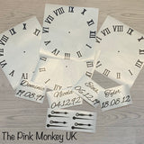 Vinyl Wall Art Birth Clock, Name & Date