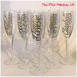 Complete Glass Champers Flute With FREE Bow