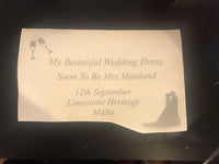 Personalised Wedding Dress Travel or Storage Box Vinyl Sticker